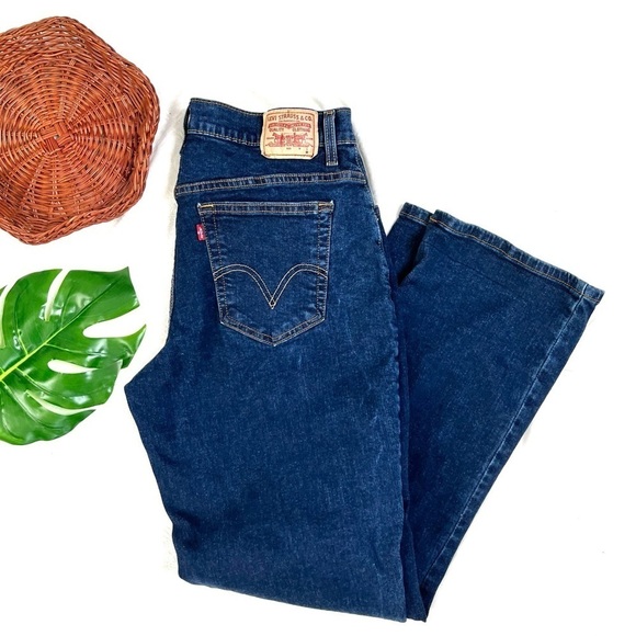 Levi’s Classic Relaxed 550 Bootcut Dark Wash Cotton Denim Jeans Size 14 - Picture 1 of 15